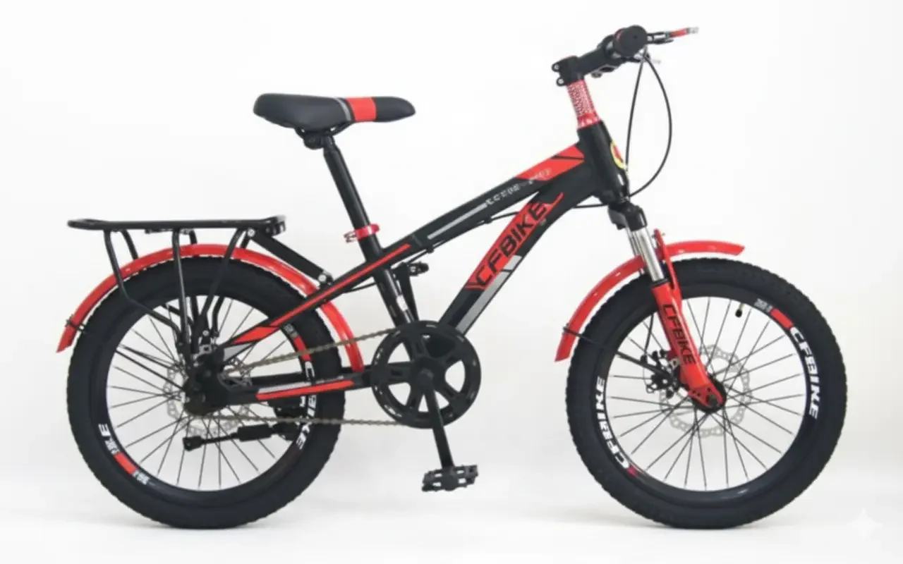 دراجة هوائية مقاس 18 بوصة بتصميم رياضي ولون أزرق وأحمر