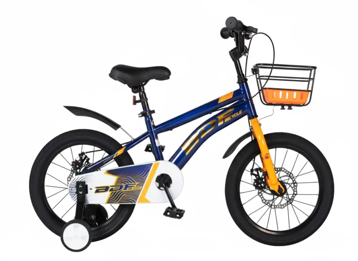 دراجة هوائية 20 بوصة مع سلة أمامية بتصميم رياضي | متوفر باللون البرتقالي والأزرق