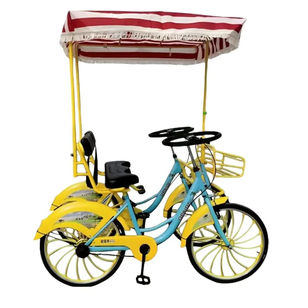 دراجة هوائية 24 بوصة بتصميم عصري 2 فرد مع مظلة للحماية من الشمس وتصميم مميز