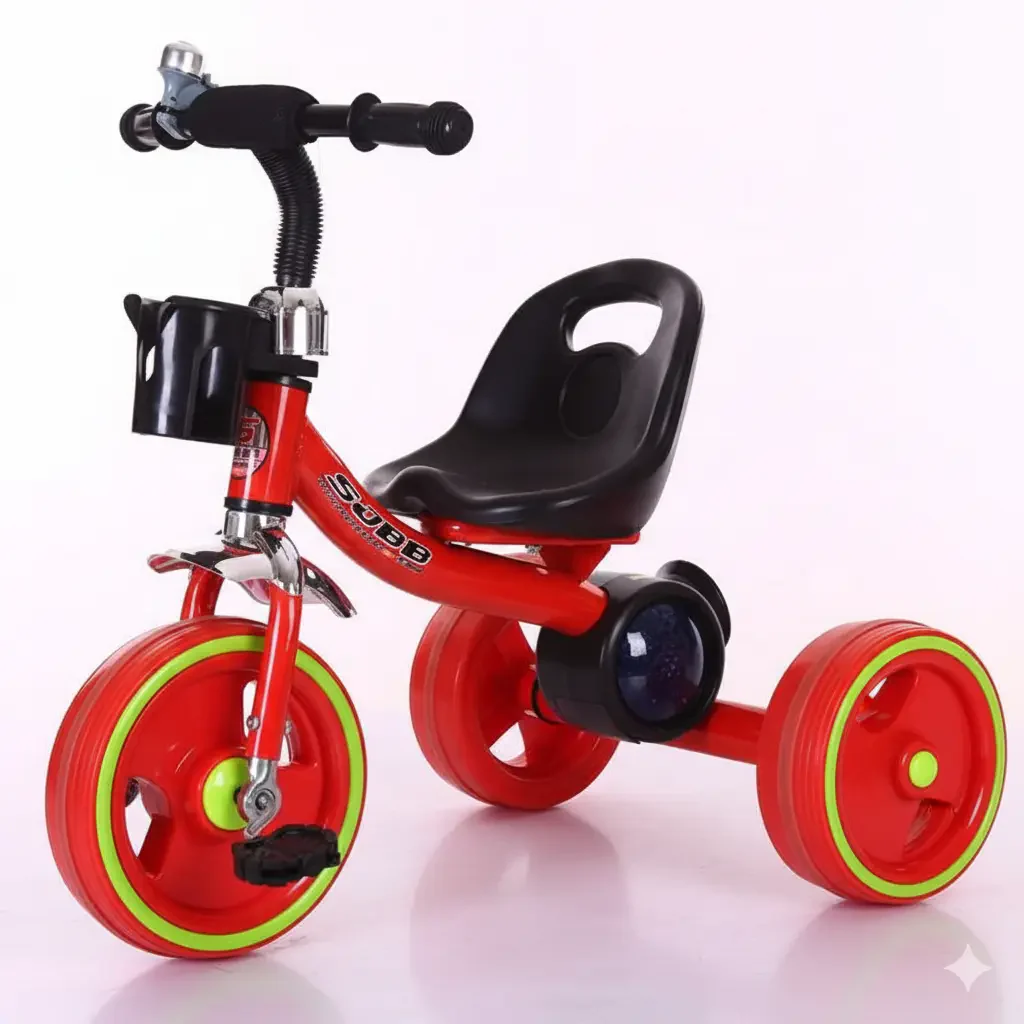 دراجة ثلاثية العجلات للأطفال بتصميم عصري | متوفر باللون ( وردي، أزرق، وأحمر )