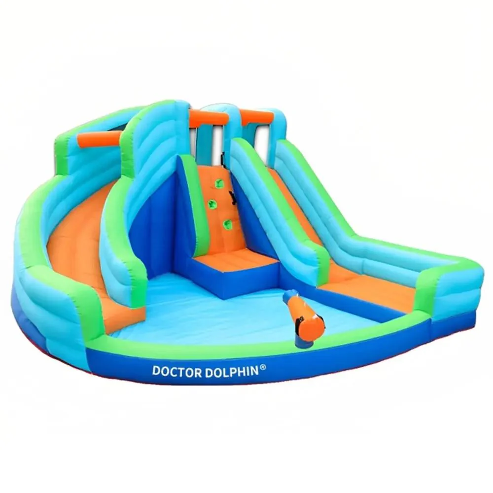 نطاطية هواء قلعة ماء مزدوجة مع منزلقين للأطفال