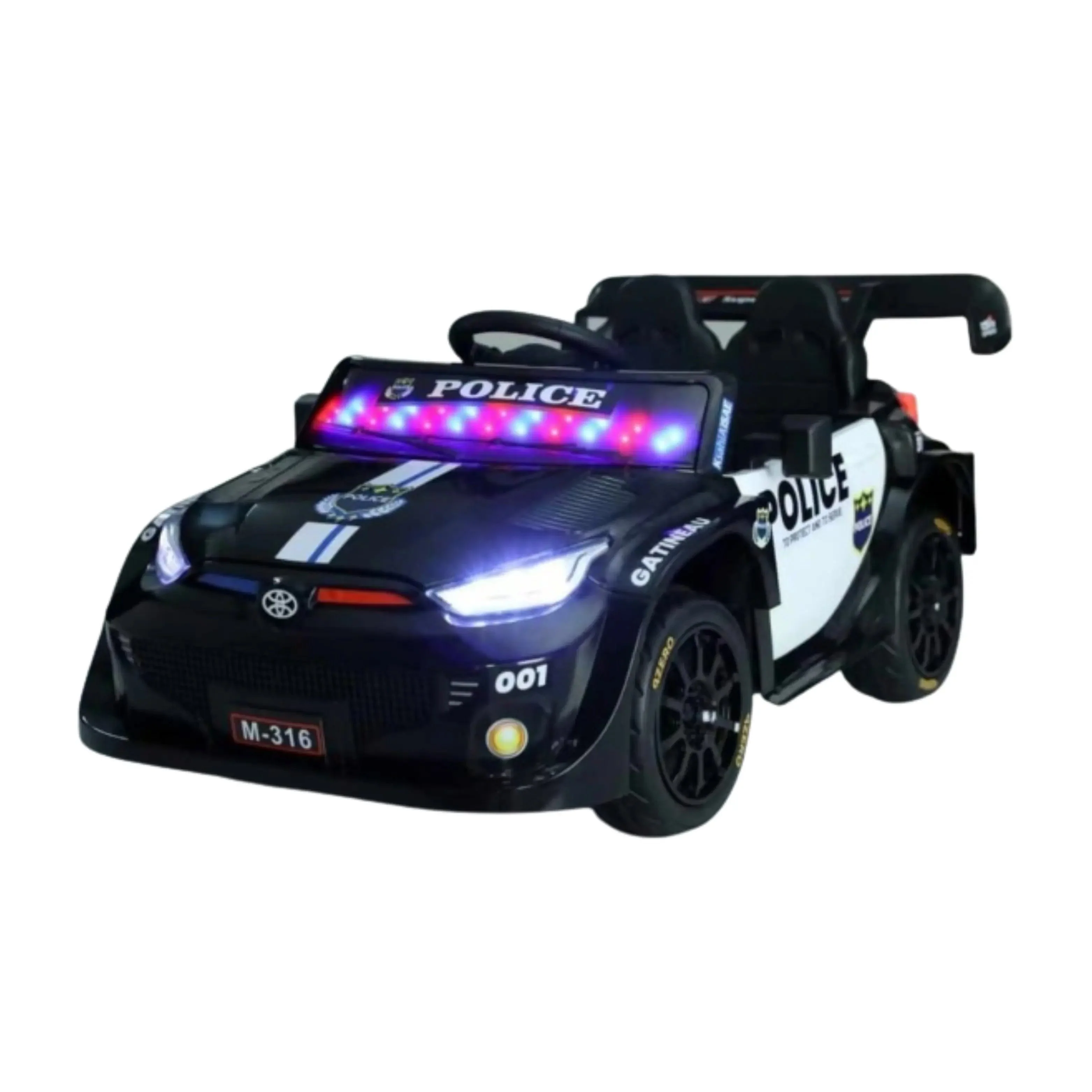 سيارة شرطة للأطفال مع مايكروفون ومحركين