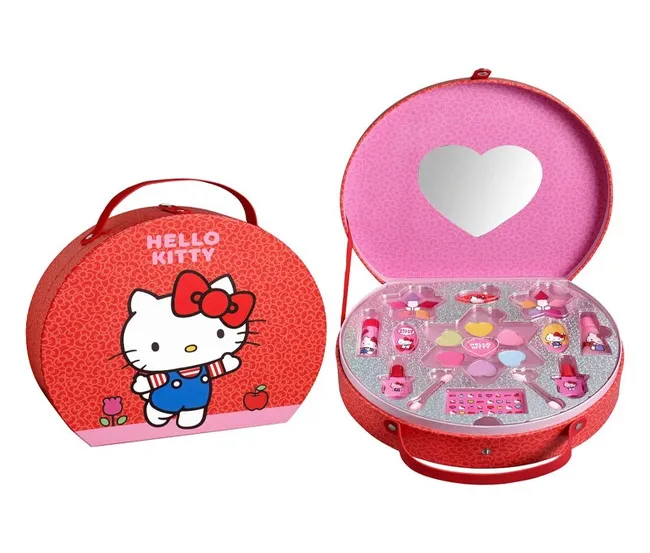 AIR VAL HELLO KITTY ROUND MAKEUP CASE