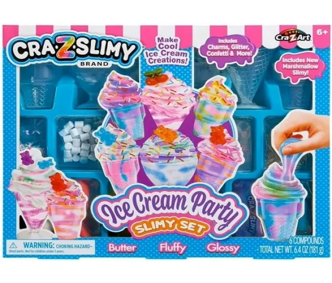 CRA-Z-ART SLIMY ICE CREAM PARTY SLIME SET