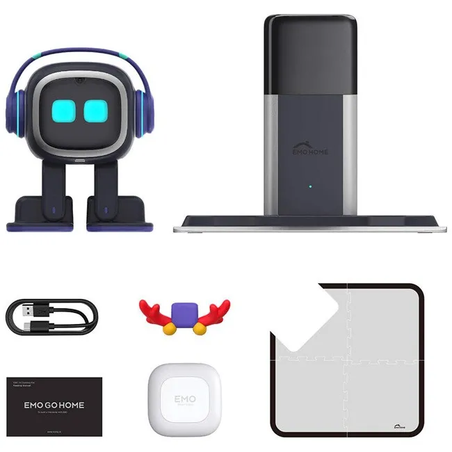 EMO GO HOME AI DESKTOP PET ROBOT WITH EMO SMART LIGHTING BLK