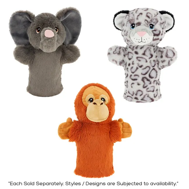 KEEL TOYS 27CM KEELECO WILD HAND PUPPETS 8 ASSORTED