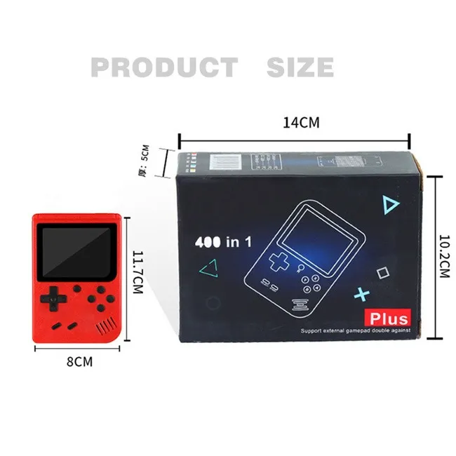 KICOO 400 IN 1 SUP GAME CONSOLE 2. 8IN 600MAH RED