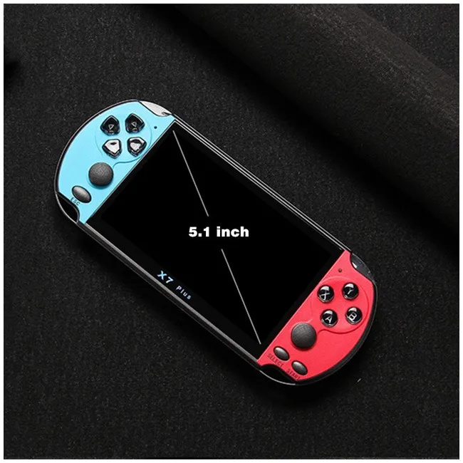 KICOO GAME CONSOLE 8G 5. 1IN 12000+ GAMES 1200MAH BLUE-RED