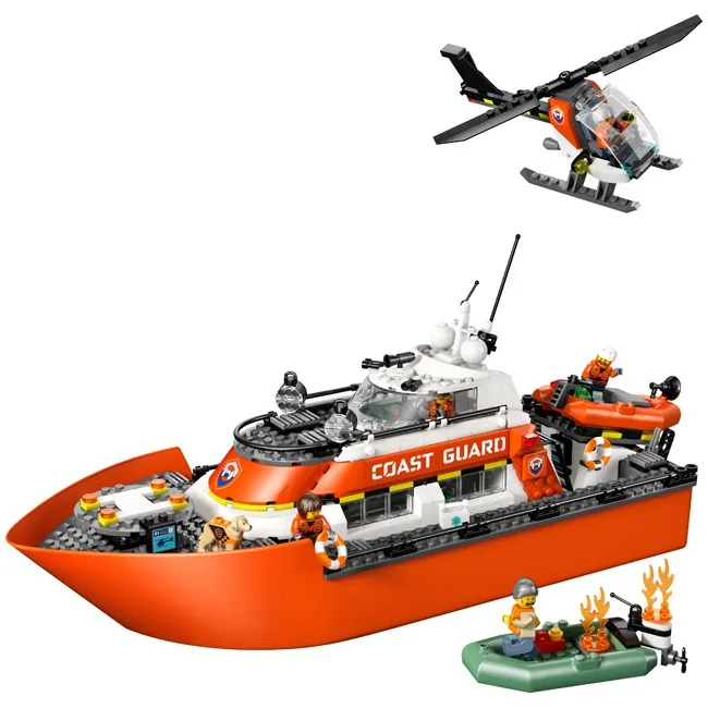 LEGO CITY COAST GUARD RESCUE BOAT & HELICOPTER