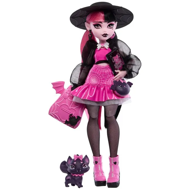 MONSTER HIGH DRACULAURA DOLL WITH PET BAT & ACCESSORIESá