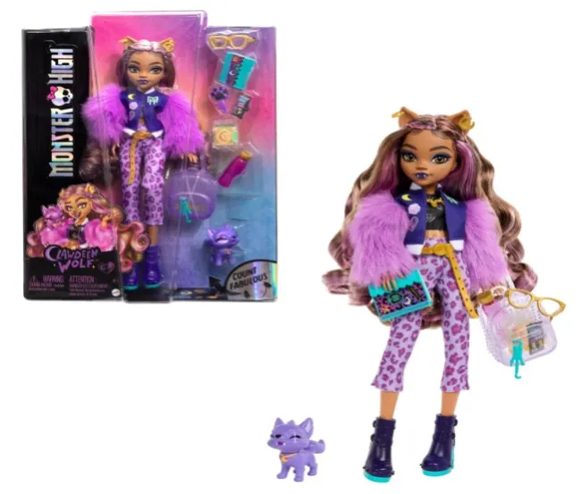 MONSTER HIGH CLAWDEEN WOLF FASHION DOLL WITH ACCESSORIES