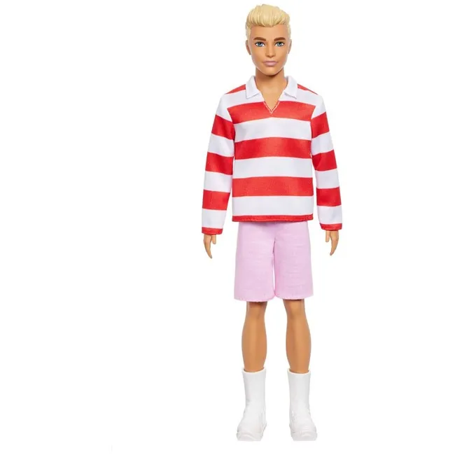 BARBIE KEN FASHIONISTAS DOLL RED AND WHITE STRIPE