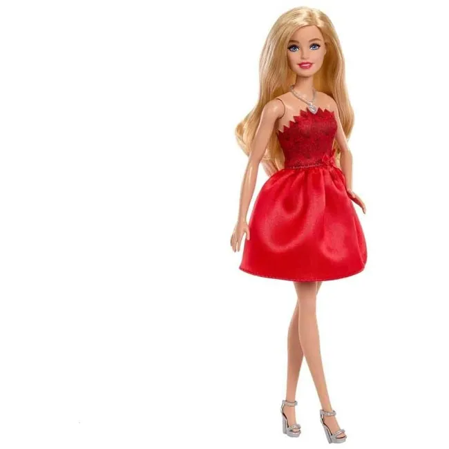BARBIE MATTEL 80TH ANNIVERSARY RUBY RED CELEBRATION BLONDE