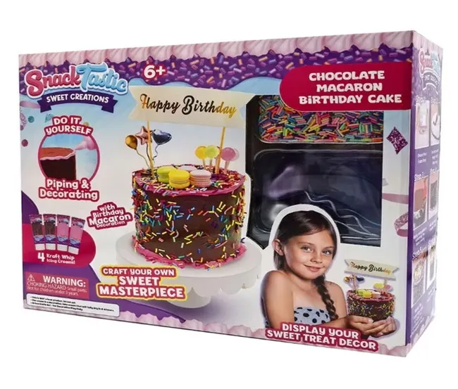 SNACK TASTIC CHOCOLATE MACARON BIRTHDAY CAKE