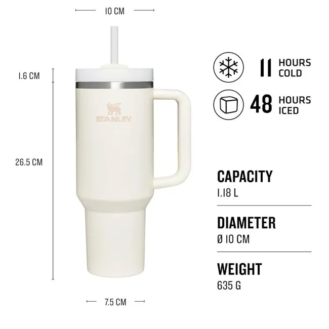 STANLEY QUENCHER H2. 0 FLOWSTATE TUMBLER 1. 2L 40OZ CREAMTONAL