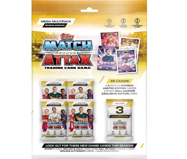 TOPPS MATCH ATTAX 2026 TRADING CARDS UCL MEGA MULTIPACK