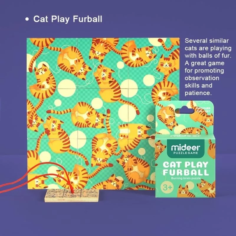 Mideer Burning Brain Cat Play Furball Puzzle
