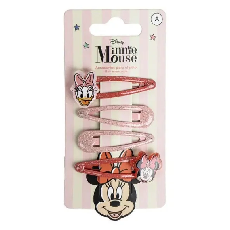 Disney Minnie Mouse - Hair Clip Accessories For Kids - 4 Pcs