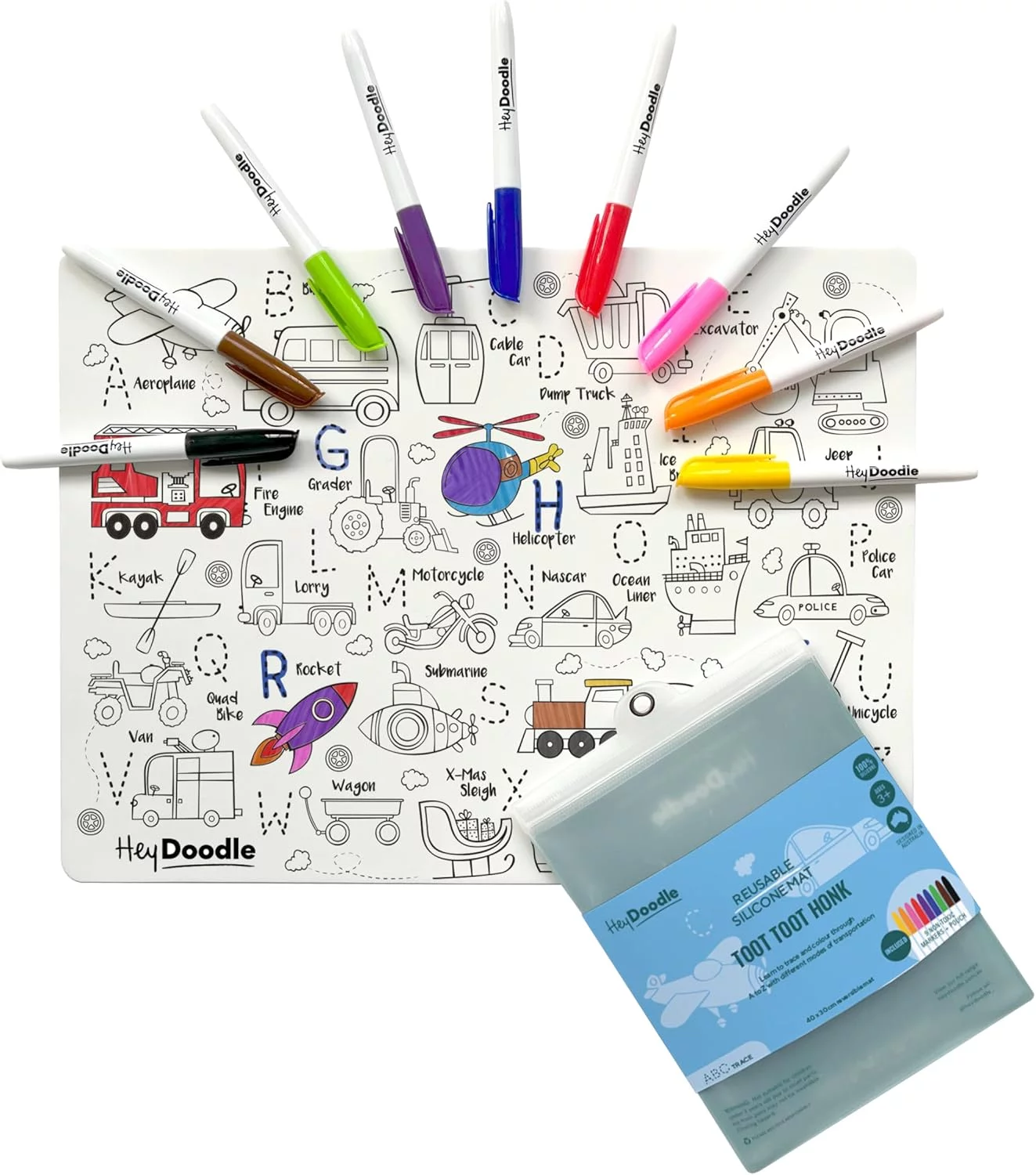 Hey Doodle - Toot Toot Honk Classic Doodle Mat