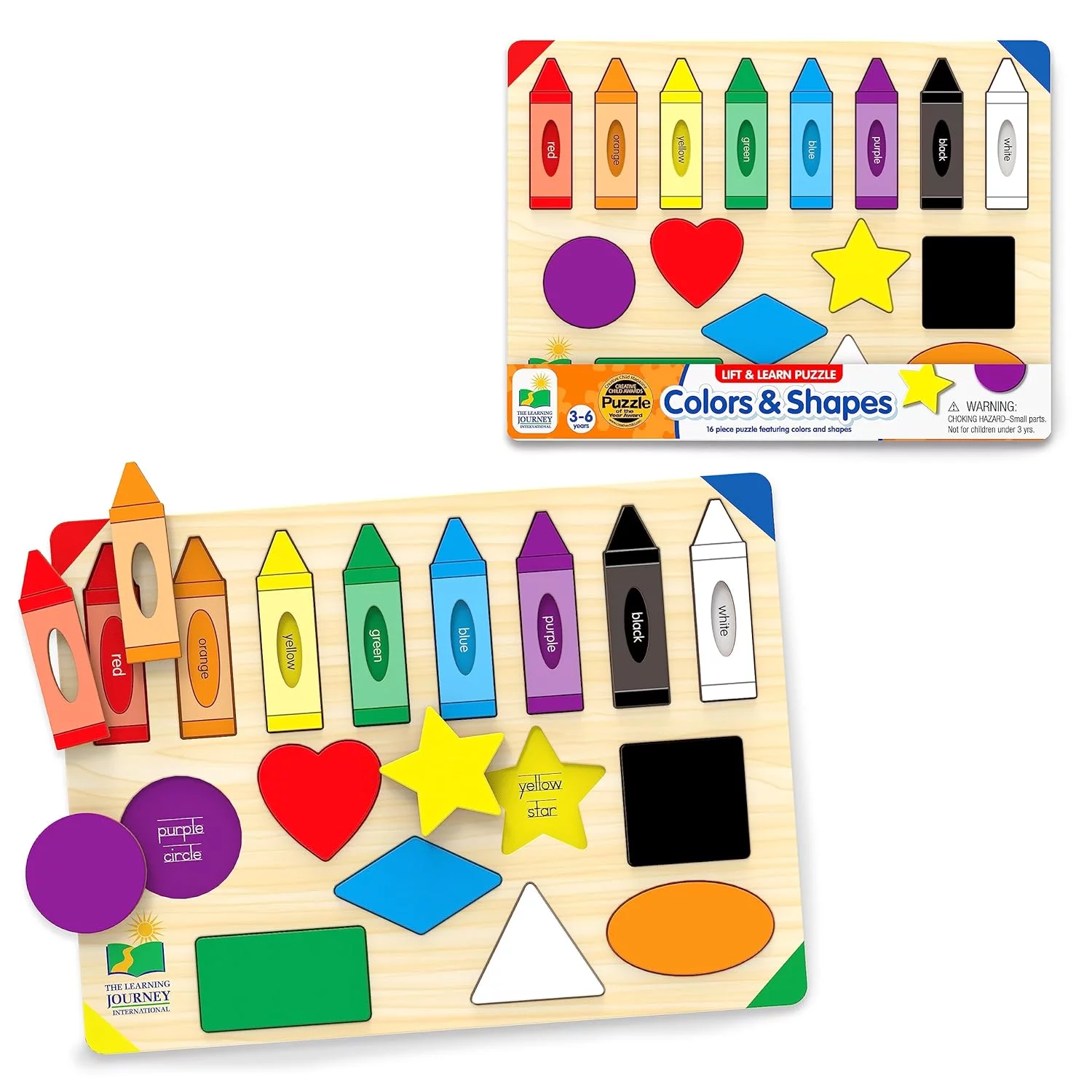The Learning Journey: Lift & Learn Puzzle Colors & Shapes – Preschool Toys & Activities