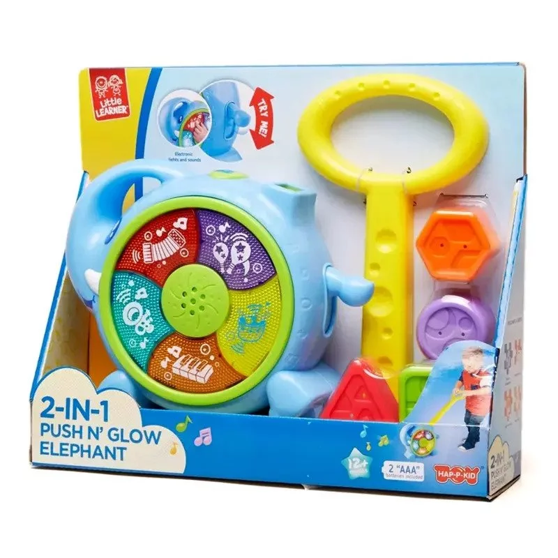 Little Learners - 2 In 1 Push N' Glow Elephant