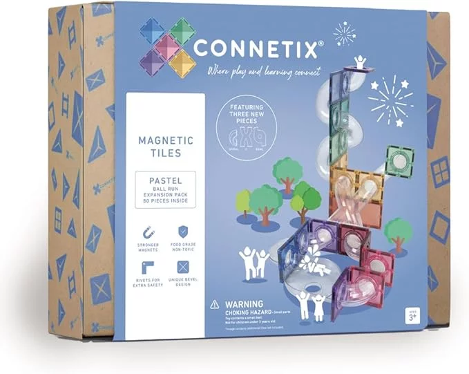CONNETIX - Pastel Ball Run Expansion Pack, 80 Pieces