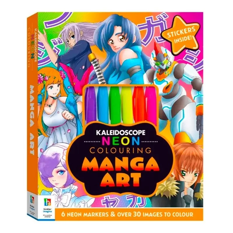 Kaleidoscope Neon Coloring Kit Manga Art