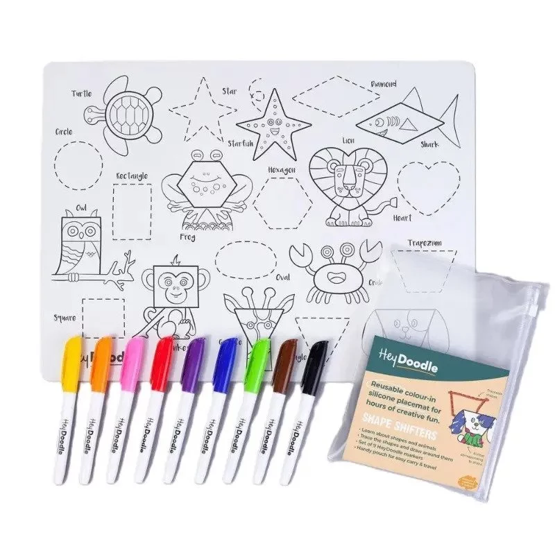 Hey Doodle - Shape Shifters Silicone Mat Colouring