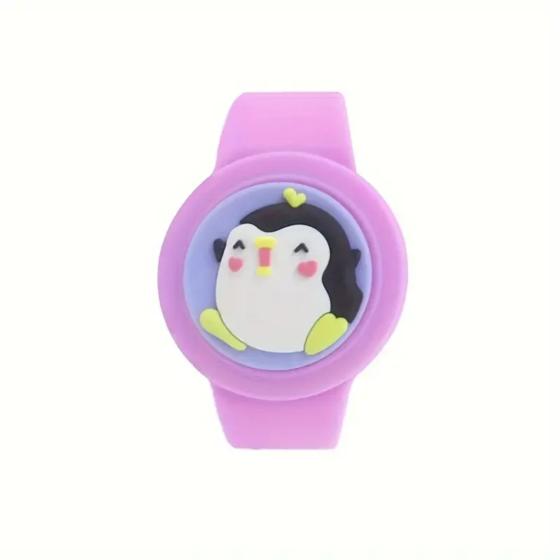 Apple Air Tag Cute Cartoon Strap, Anti Loss Full Wrap Strap - Pink Penguin