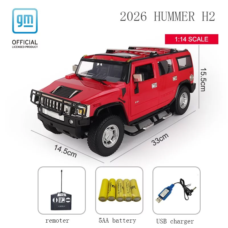 RC Licensed Car – Hummer H2 2026 Red 1: 14 Scale