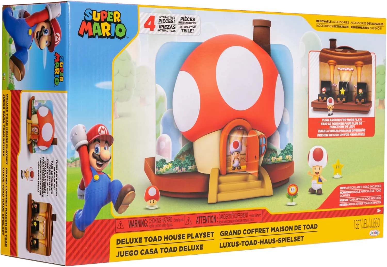 Super Mario Action Figures 2. 5" Deluxe Toad Playset