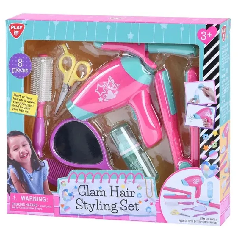 Play Go Glam Hair Styling Set B/o - 8 Pcs