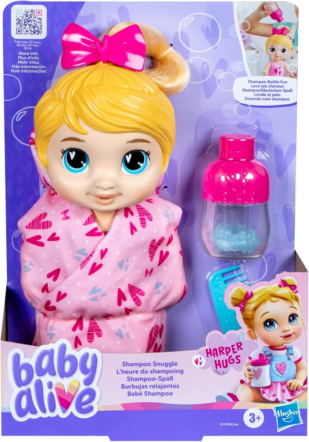Baby Alive - Shampoo Snuggle Harper Hugs Blonde