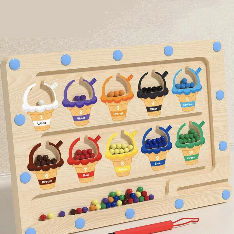 Ice Cream Color Sorting Maze – Montessori Toy for Kids (3-6 Years)