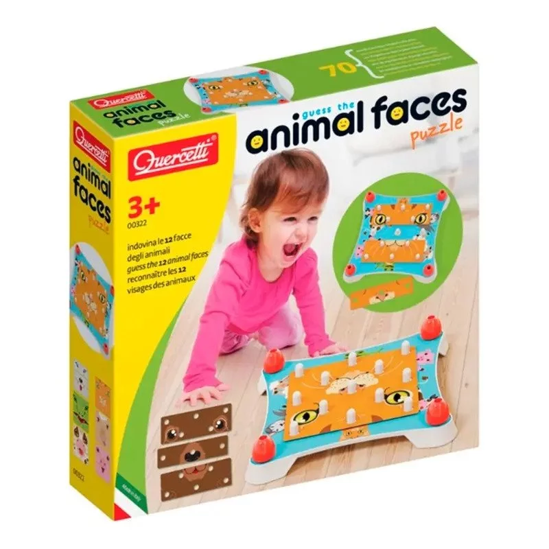 Quercetti Guess the Animal Face Puzzle Playset