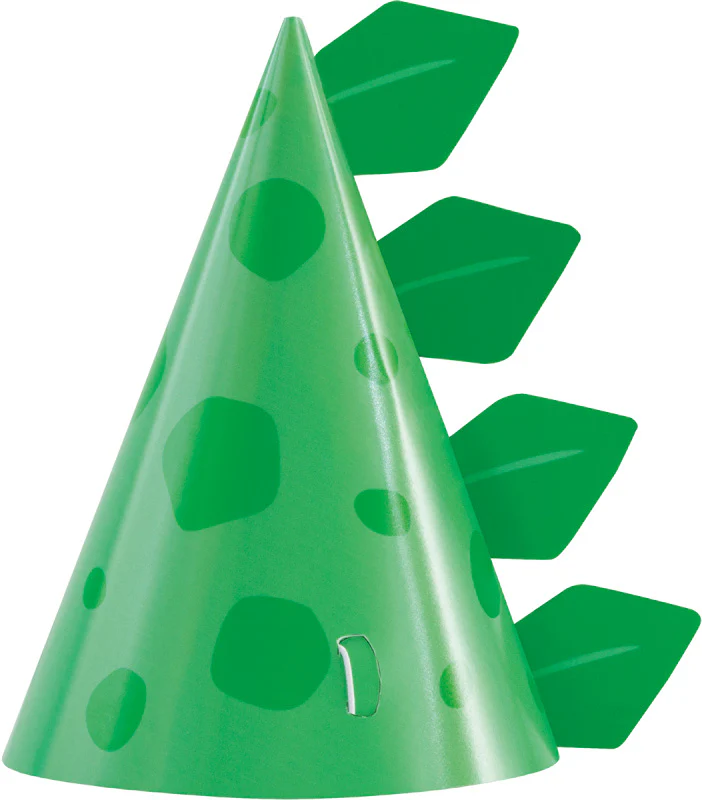 8PK Blue & Green Dinosaurs Party Hats