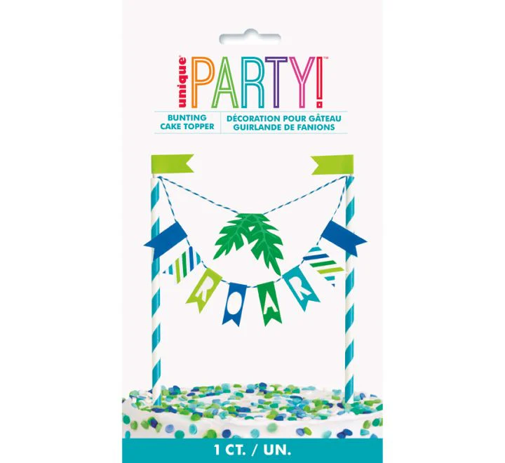 Blue & Green Dinosaur Bunting Cake Topper