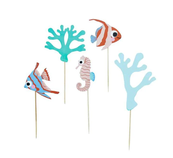 Fish & Coral Cake Topper Set