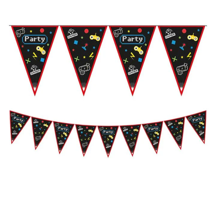 Gaming Party Paper Triangle Flag Banner