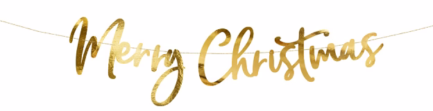 Gold Merry Christmas Banner
