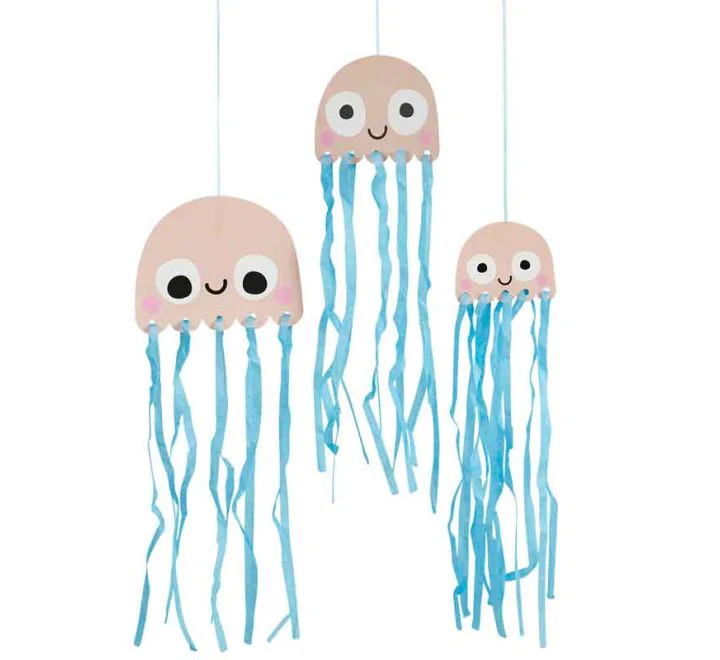 Hanging Jellyfish With Tissue Tassels Decoration