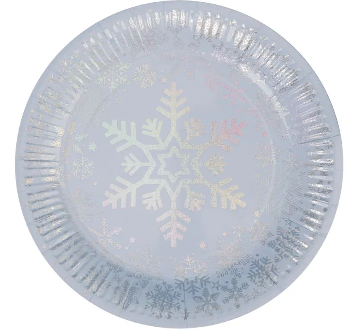 Iridescent Snowflakes Plates ( 8 Pieces )