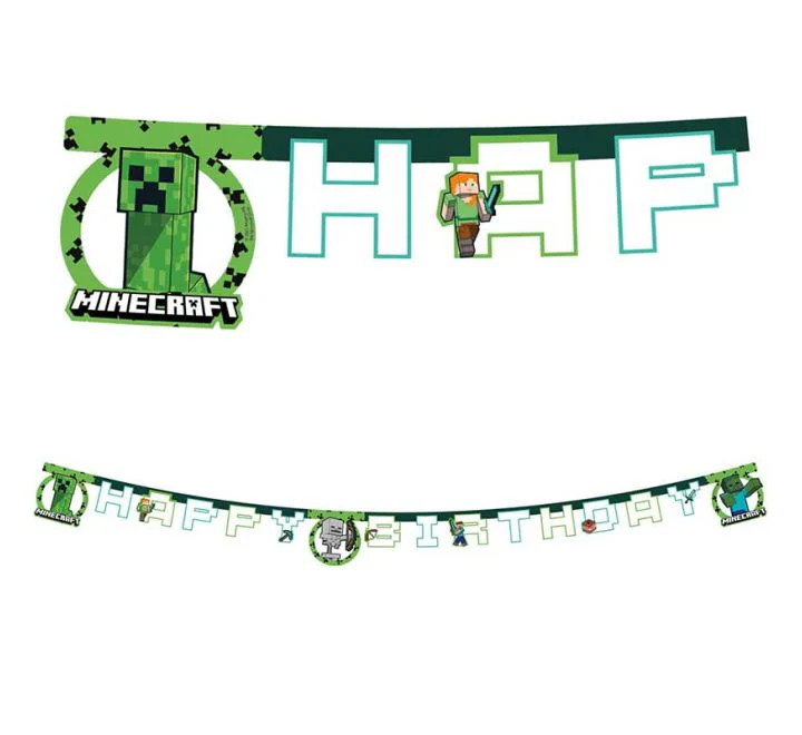Minecraft Happy Birthday Banner