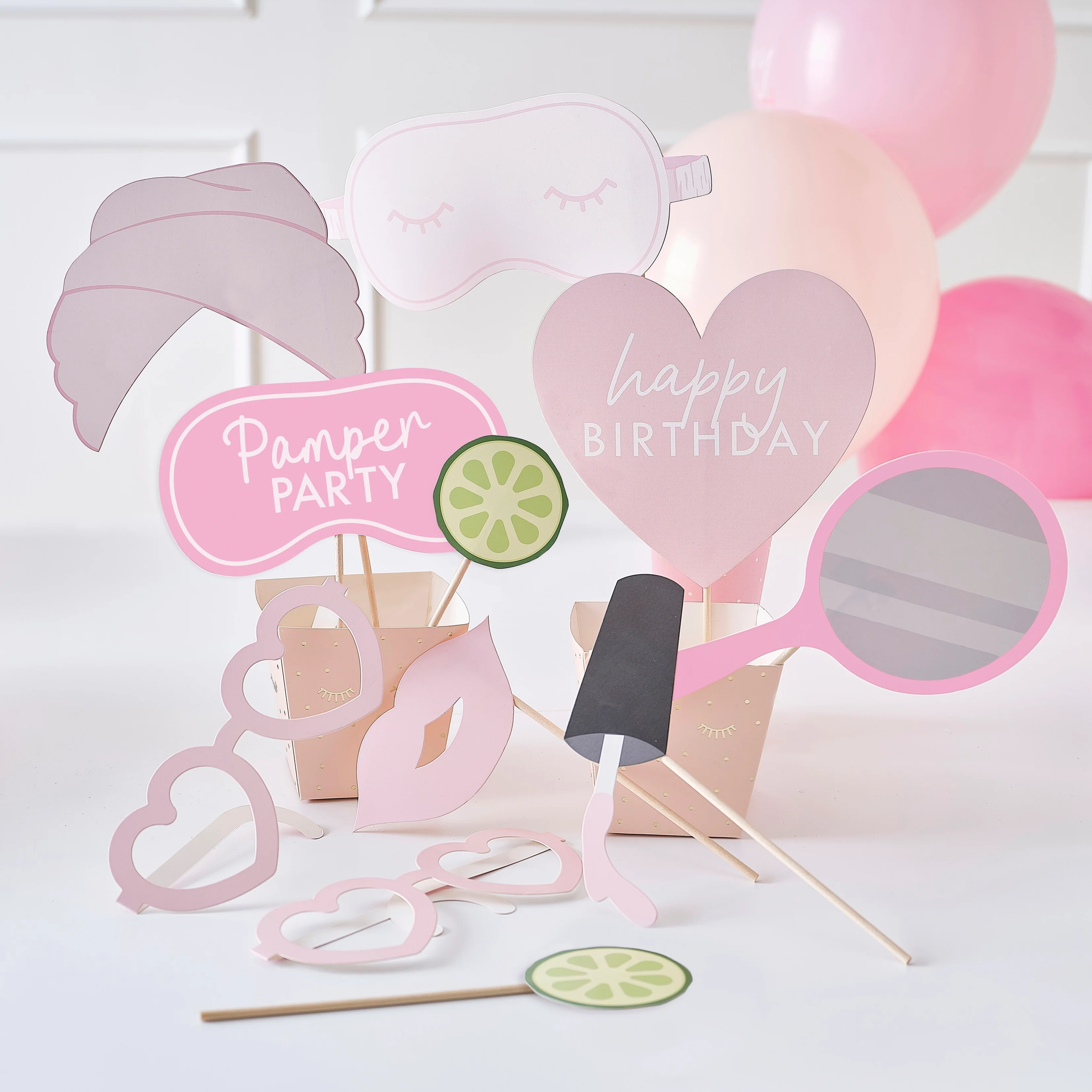 Pamper Party Photo Booth Props Pack of 10