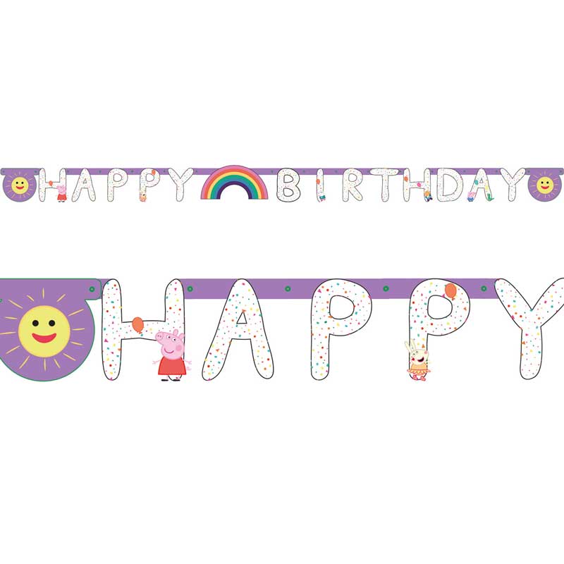 Peppa pig happy birthday letter banner