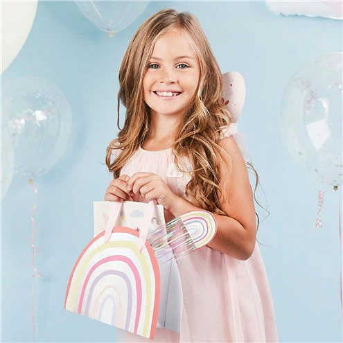 Pastel Rainbow Paper Party Bags ( 5 Pieces )