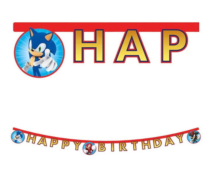 Sonic "Happy Birthday" Paper Banner