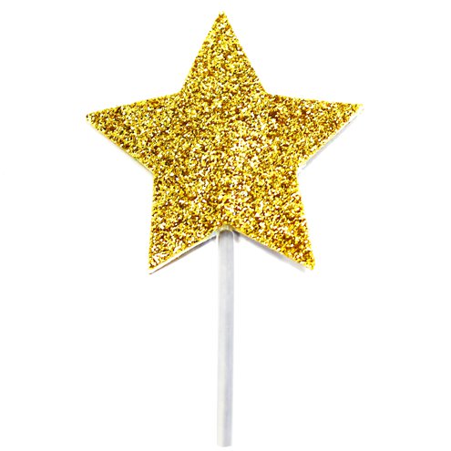Star Gold Glitter Cake Topper - 3. 5cm