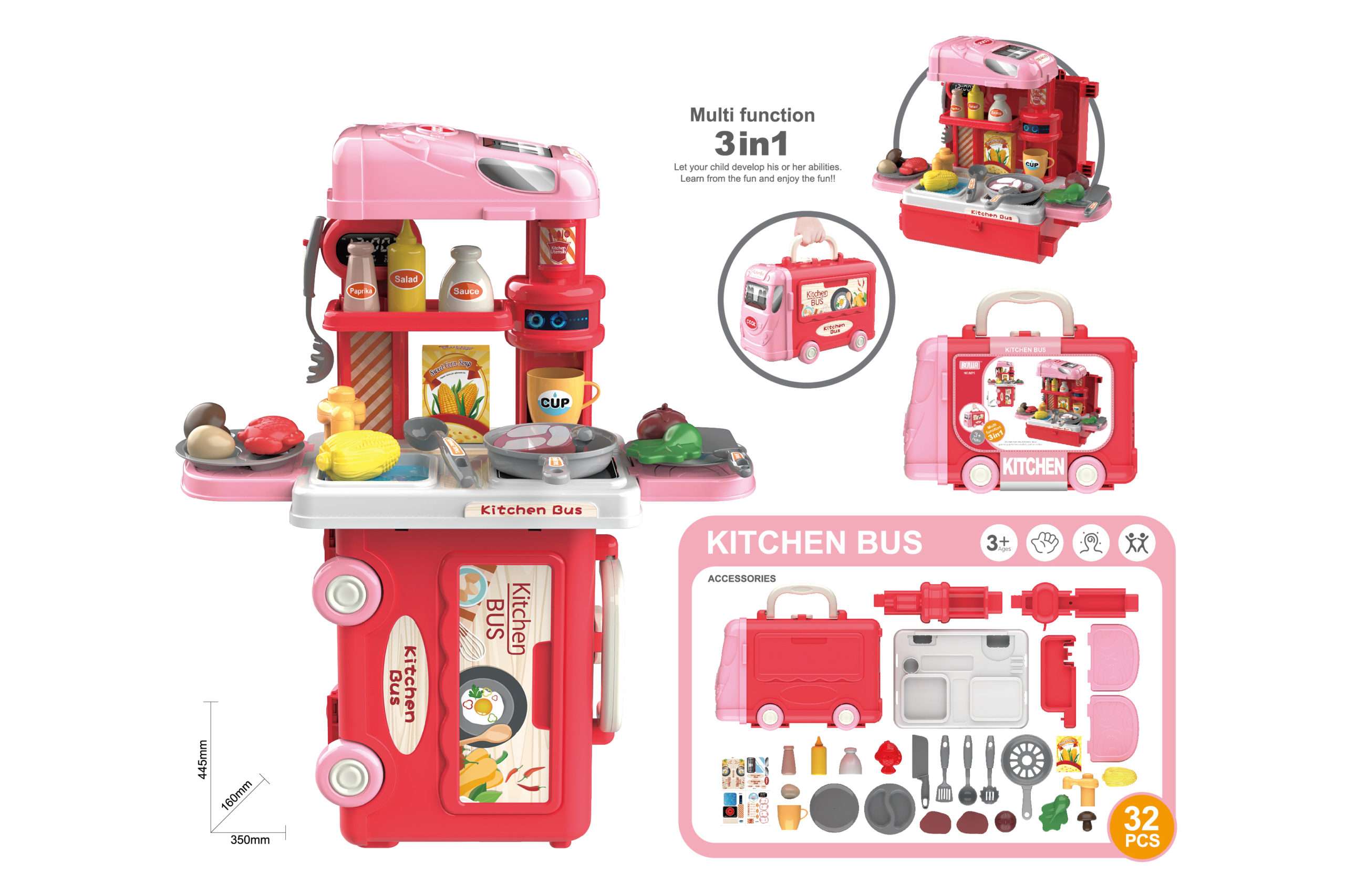 Kitchen bus role play toys-8075