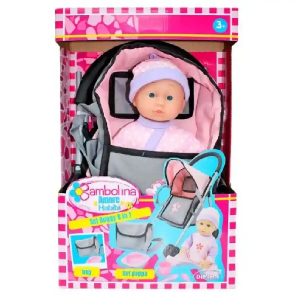 BAMBOLINA SET BUGGY 8 IN 1 WITH 29CM D